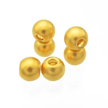 1pc Čiste Perle Od Žutog Zlata Od 24 Do 999 Zlatnih Perli 3D Čvrsto Zlato Okrugle Perle Slobodan