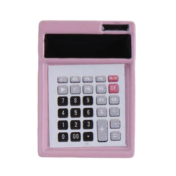 2 KOMADA 1:12 Kućica za lutke Minijaturni Mini Pink Kalkulator Model Pribor Za Lutke Igračka