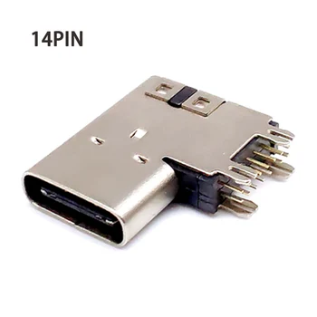 2 komada 5pcs Tip-c 14-pinski Utikač DIP Power Strip Nosač Kvalitetan Ženski 90 Stupnjeva USB 3.1 Port za Punjenje Priključak