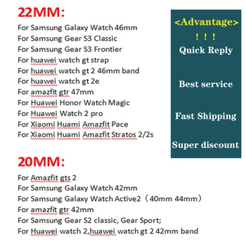 20 mm 22 mm Kožni remen za Samsung Galaxy watch 4/Classic 44 mm Aktivni 2 narukvica narukvica Huawei GT/2/Pro Galaxy 3 45 mm/42 mm/46 mm