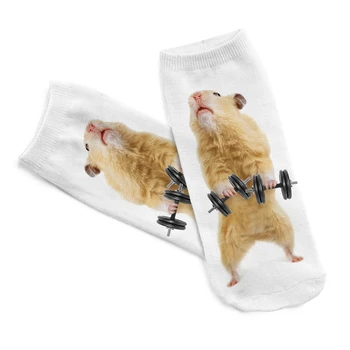 2019 Modne čarape za životinje s 3D ispis Zabavne čarape kawaii Za žene Slatka ljubimci za fitness Hrčak 3d Čarape Mnogo Stilova Ljeto 2019 Novi