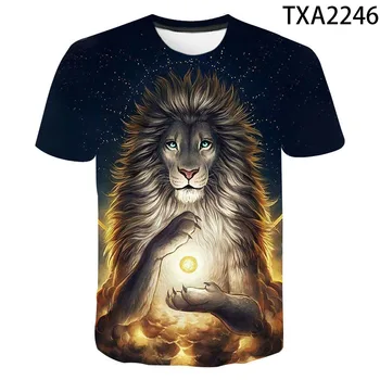 2020 Nova Ljetna Majica Muškarci Žene Djeca Kratkih Rukava Životinja Lav Tiger 3D Tiskane Majice Ulica Odjeća t-komadi Odjeće