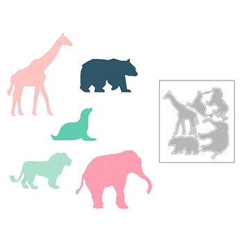 2020 Novi Ljubimac Ispis Slon Žirafa Medvjed i Lav Marke za rezanje metala za izradu razglednica za scrapbooking bez pečata