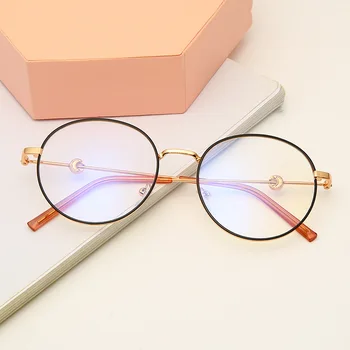2020 Novi unisex okrugle naočale za kratkovidnost za muškarce i žene u metalnom ivicom bodove protiv plave svjetlosti Kratkovidan naočale -1.0 -2.5