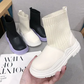 2021 Jesenje nove čarape i Čizme za djevojčice Cipele Chelsea na debelim potplatima Fahion Marke dječje cipele Martin Svakodnevne cipele u britanskom stilu