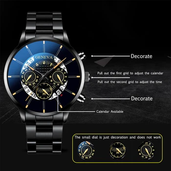 2021 Modni muški satovi Luksuzni Kalendar od nehrđajućeg čelika Analogni kvarcni ručni sat Muška Poslovna kožna sat relogio masculino