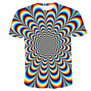 2021 Muška grafička optička iluzija Majica sa po cijeloj površini kratkih rukava Svakodnevne Vrhovima Osnovna Duga