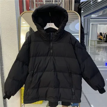 2021 Novi пуховик Ženski Zimski kratki pulover s kapuljačom odjeća boje čokolade Debelo kaput Korejski slobodno kaput s kapuljačom