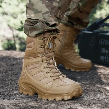 2022 Marke muške vojne čizme Kvalitete specijalnih snaga Taktičke čizme za desert Borbe gležanj Vojska radne cipele, Kožne zimske cipele