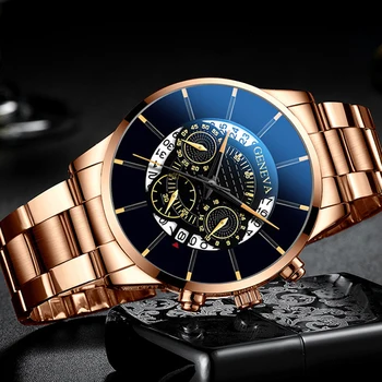 2022 Najbolji luksuzni muški sat od nehrđajućeg čelika Muški sat-narukvica Shi Ying s Poslovnim kalendarom Dostavljene sa brzinom mode