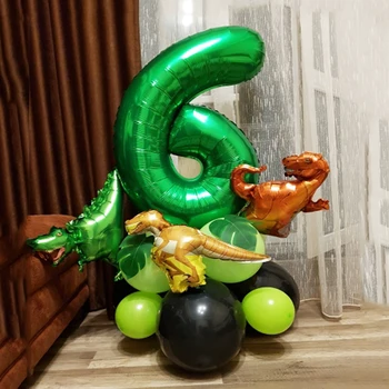 21 kom. Skup balona za rođendan dinosaura 1 2 3 4 5 6 godina broj balon Dinosaur Tema Ukras na Dan rođenja za dječake College dinosaura