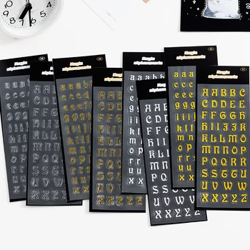 24pakcs/lot čarobne zlatni i srebrni slova serije Kreativna ukras DIY ljepilo pribora PVC naljepnice