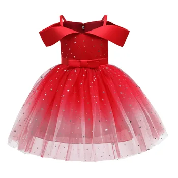 3-10 godina dječja odjeća za djevojčice Božićna haljina vjenčanja crvena haljina elegantna haljina princeze iz čiste pređe smještaj haljina