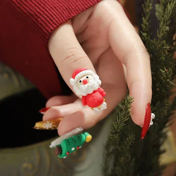 3 kom. Božićni ukrasi za nokte 3D Božićni Privjesci za nokte Djed Mraz DIY Los Manikura Božićno Drvce Pribor za Pingvine