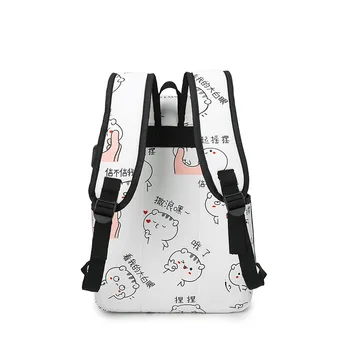 3 kom./compl. Ženski ruksak s crtani ispisa, set školske torbe, student torba za knjige, Putnu torbu za djevojčice, trendy torba za rame ruksak