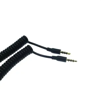 3 M, Crni 4-wire Medusobno Smotan Pomoćni Kabel 3,5 mm, Mikrofon Zlatni Stereo Audio Pomoćni Kabel, Pogodno za računala / MP3