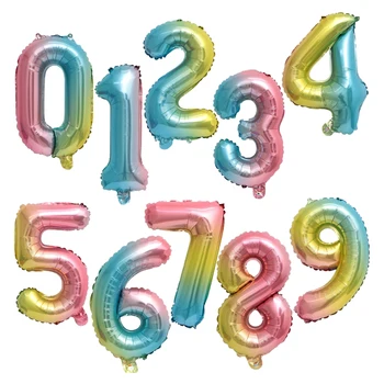32-inčni Gradient sobi balon od aluminijske folije Ohrabrujuće Brojka Ukras rođendana Dječje Figurica Vjenčanje Pribor za tuširanje djeteta