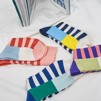34341 hellomonday čarape u boji trake za muškarce i žene slatka korejski akademija конфетного boje ih japanski vjetar