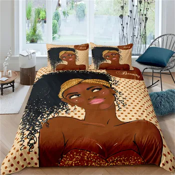 3D Afrička žena 2/3 kom. Deka Komplet posteljinu Kit deke za spavaće sobe Deka s Наволочкой Komplet posteljinu King size