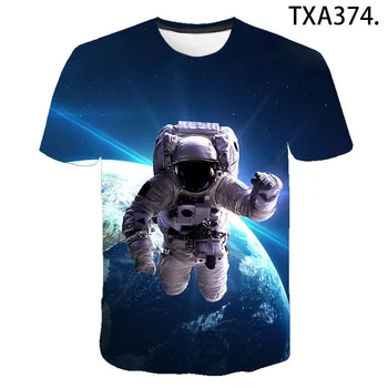 3D Print majica Astronauta Muškarci Žene Djeca Ljeto Kratkih rukava Galaxy Prostor Casual majica t-Shirt s Mjesecom Cool Dječak Djevojčica Dječje Majice