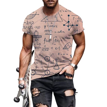 3D t-shirt Punk Odjeća matematička formula t-Shirt Majice Tees Muška ljetna zabavna majica sa po cijeloj površini Muška t-shirt Plus veličina Muška odjeća