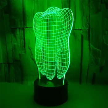 3D Četkice za Zube LED noćno svjetlo Šarene Stomatolog Stomatologija Dekoracija Spavaće sobe Dodirna Lampe za Poklon figurica