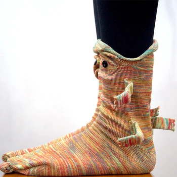 4 Para Вязаных čarapa od krokodilske kože-Pletene čarape za životinje na zabavan uzorak pletenja Neobičan prirubnica za pletenje od krokodilske kože Smiješno čarapa Božićni poklon