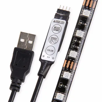 5 U USB led traka 5050 60 led/m 0,5 m 1 m 2 m RGB LED TV-pozadina sa 3 tipke 24 tipke Kontroler IP65 Vodootporna traka Led