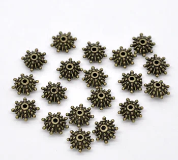 50 Perli-jastučići za Pahulja Brončanog Ton 12x12 mm (B14571)