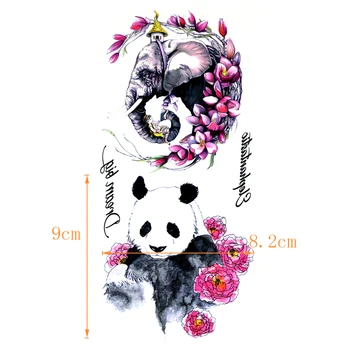 5pcs Panda I Slon Vodootporan Privremene Tetovaže Muškarci Tetovaža Henna Body Art Naljepnica Maquiagem Totem Tetovaža Privremene Naljepnice