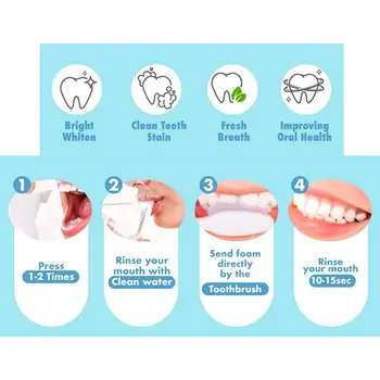 60 ml Izbjeljivanje Pjenu Za Čišćenje Zuba Uklanja Mrlje Plaka Miris Svježeg Daha Sjajna Pasta za zube Alat Za Njegu zubi