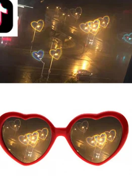 7 boja ljubavi Srce specijalne Efekte sunčane naočale Sunčane Naočale Za žene Okvir za PC Promjena svjetlosti Objektiv ljubavi Srce Šarene Potrepštine za zabave Poklon