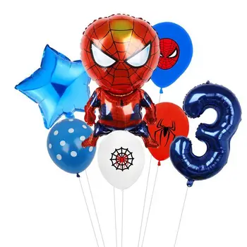 7 kom. Marvel spiderman Set balona od aluminijske folije 32-inčni broj Rođendan baloni Dječji Dekor za Dječji rođendan tuš Globus