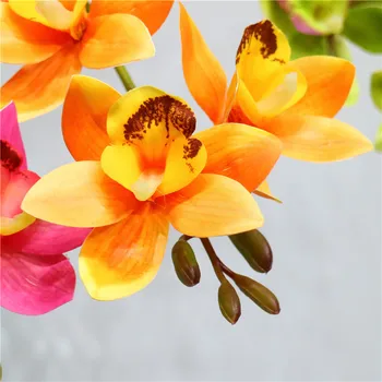 79 cm visoko Kvalitetne umjetni cvijet 3d ispis Leptir Orhideja zeleni plastični lažni cvijet Цимбидиум ukras kuće Восточноазиатская orhideja
