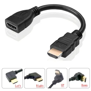 90 Stupnjeva Udesno HDMI-kompatibilnu Kutni Priključak HDMI između muškaraca i žena HDMI Priključak Adaptera za Kabel Crni za DVD-TV Projektor 0,15 M 0,5 M