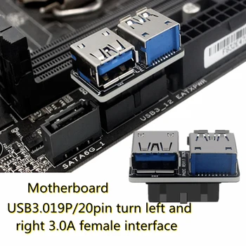 Adapter matična ploča Pretvarač Jaki USB 3.0 Adapter matična ploča USB 3.0 19 20-pinski konektor za Dual USB 3.0 A Ženski