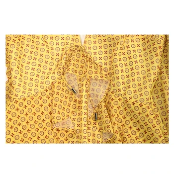 AEL Seksi mini haljina Moda Proljeće Ljeto Novo donje haljinu s dugim rukavima i V-twin ovratnik Svakodnevne tanke haljine s cvjetnim ispis Šifon
