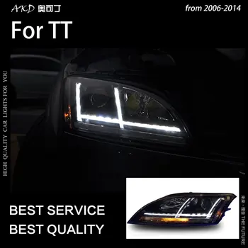 AKD Styling Automobila prednji far za Audi TT Svjetla 2006-2012 TT Svjetla LED DRL, Upozoravajuća Žaruljica Hid Bi Xenon auto oprema
