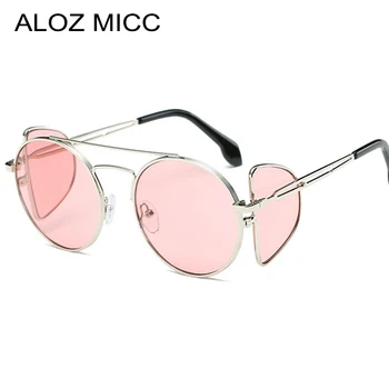 ALOZ MICC Ženske sunčane naočale u stilu Steampunk Klasični brand Metalne Cool sunčane naočale, Reflektirajuće leće od legure Noge za naočale UV400 Q58