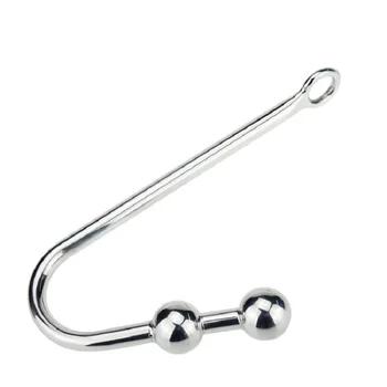 Analni perle od nehrđajućeg čelika rupe za kuku s dvostrukim kugle i metalne analni čep metalni BDSM svezana rob alat za seks-igračka za muškarce