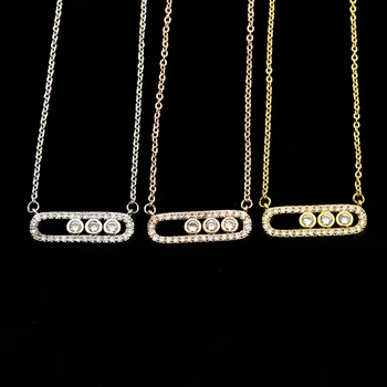 Arapski Stil Privjesak iz kristalne perle Ogrlice Za žene Fin Svadbeni Nakit Od Nehrđajućeg Čelika Rose Gold 3 Točke Na Ovalnom ogrlice Ogrlice
