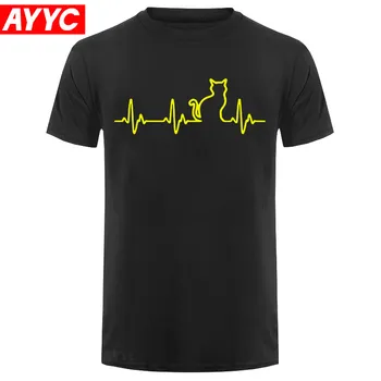 AYYC majica pamuk kratkih rukava s po cijeloj površini mačka muška t-shirt svakodnevni godišnje slobodna muška majica okruglog izreza muške t-shirt majice majice