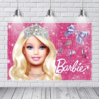 Barbie Pozadina za Djevojčice Rođendan Ukras za Stranke Isporuke Pink Sretan Rođendan Foto Pozadine Banner Kolač Dekoracije