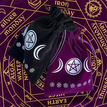 Baršun Pentagram Tarot Oracle Kartice Torba Za Pohranu Runes Konstelacija Vještica Gatanje Pribor Nakit Kosti Zgloba Paket