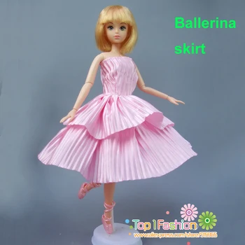 Besplatna dostava 1 kom. kvaliteta punu oko kratko балетное ružičastu haljinu za lutku Barbie haljina
