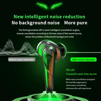 Bežične Slušalice Sa redukcijom šuma Vodootporan Gaming Slušalice 9D Stereo Sportske Slušalice S Mikrofonom za slušalice PUBG Gamer