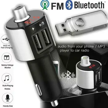 Bežični Bluetooth FM odašiljač za telefoniranje bez korištenja ruku Player Punjač Adapter za Auto Radio, Auto Opremu Auto MP3 USB Auto K7M3