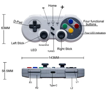 Bežični kontroler SM30 za gamepad Nintendo Switch Pro Kompatibilan s Bluetooth,Igra navigacijsku tipku za olovke PC Switch Pro/ Windows