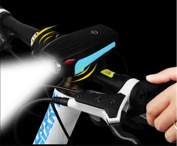 Biciklistička svjetlo noćno jahanje jaka svjetlost s рожком USB punjenje vodootporan svjetiljku Biciklističke pribor flash rasvjete