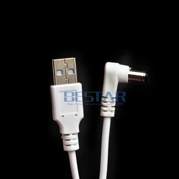 Bijeli kabel za napajanje na koljeno dc Priključite USB kontinuirano struje 5.5*2.1 5.5*2.1 mm 5,5 mm x 2,1 mm 5.5x2.1 mm Priključak Pravokutni L-oblika kabel 1 m